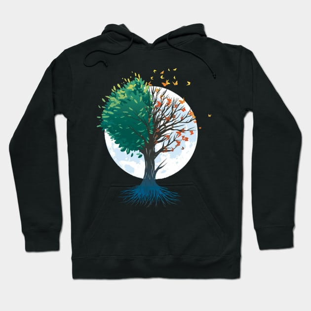 Tree of Butterflies Autumn Hoodie by mehdime